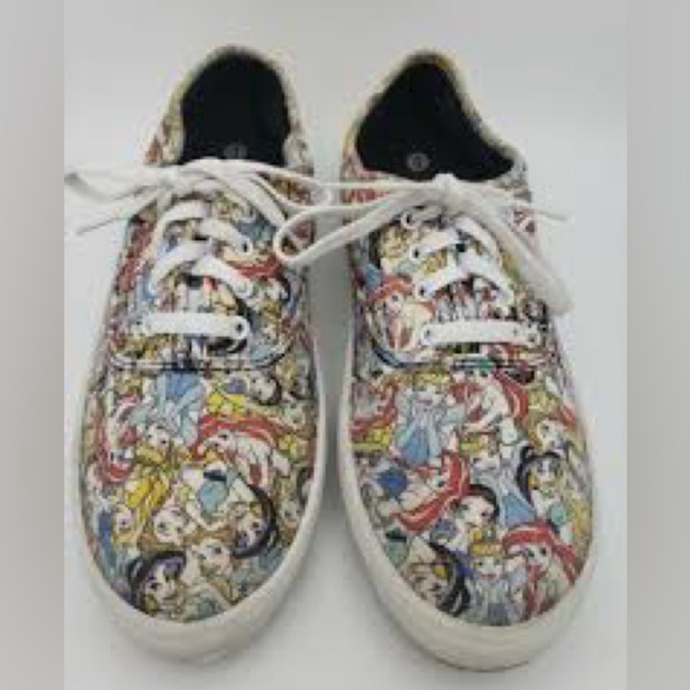 Disney Princess Canvas Sneakers Women's Lace Up Shoes Ariel Belle Cinderella